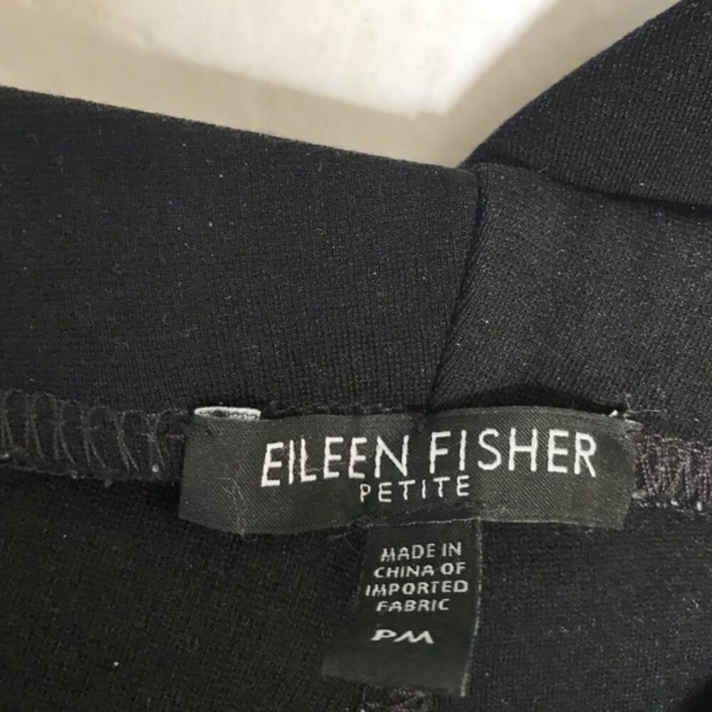 Eileen Fisher Zip Ankle Ponte PullOn Stretch Pants Minimalist Black Waist M PM - Picture 5 of 14